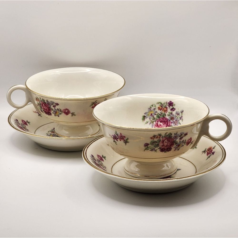 Theodore Haviland New York Set(s) of 2 Cups & 2 Saucers Arlington USA c.1957